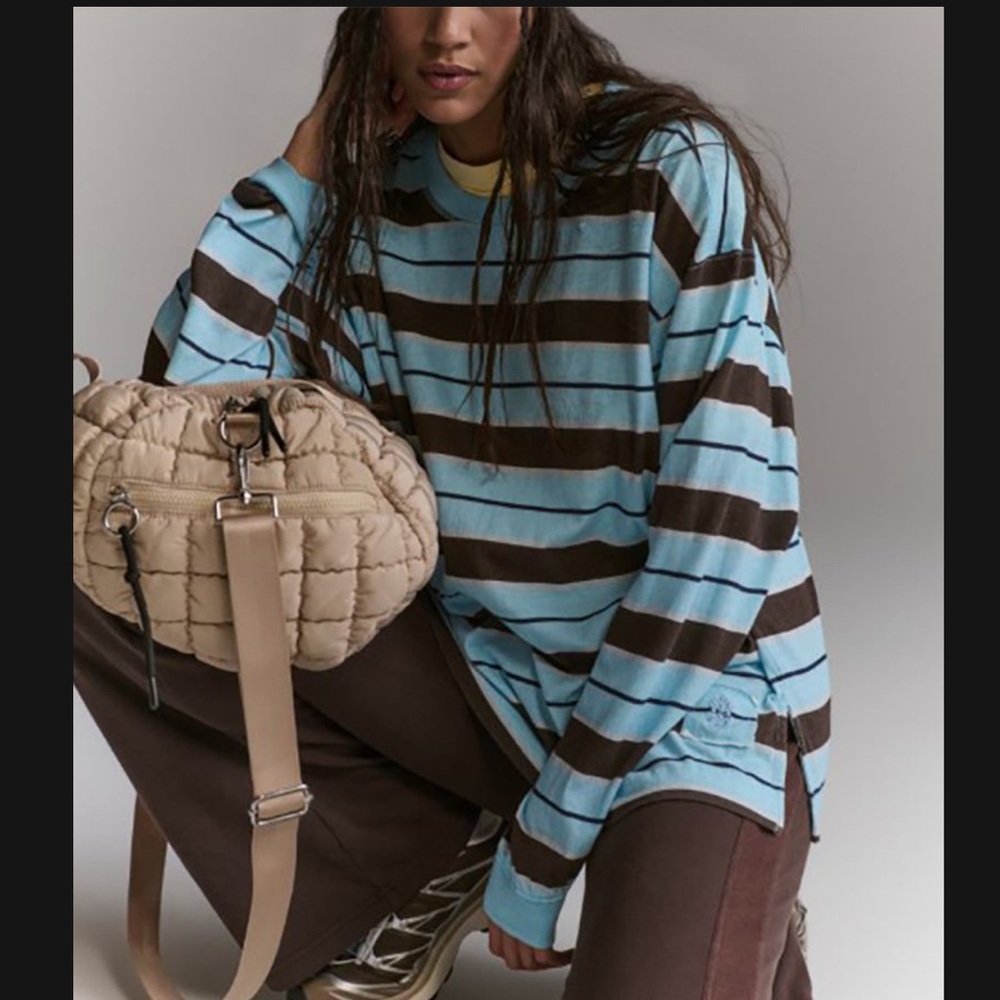 FIRM PRICE NWOT FP MOVEMENT BY FREE PEOPLE STRIPED HUSTLE LAYER - Picture 2 of 9